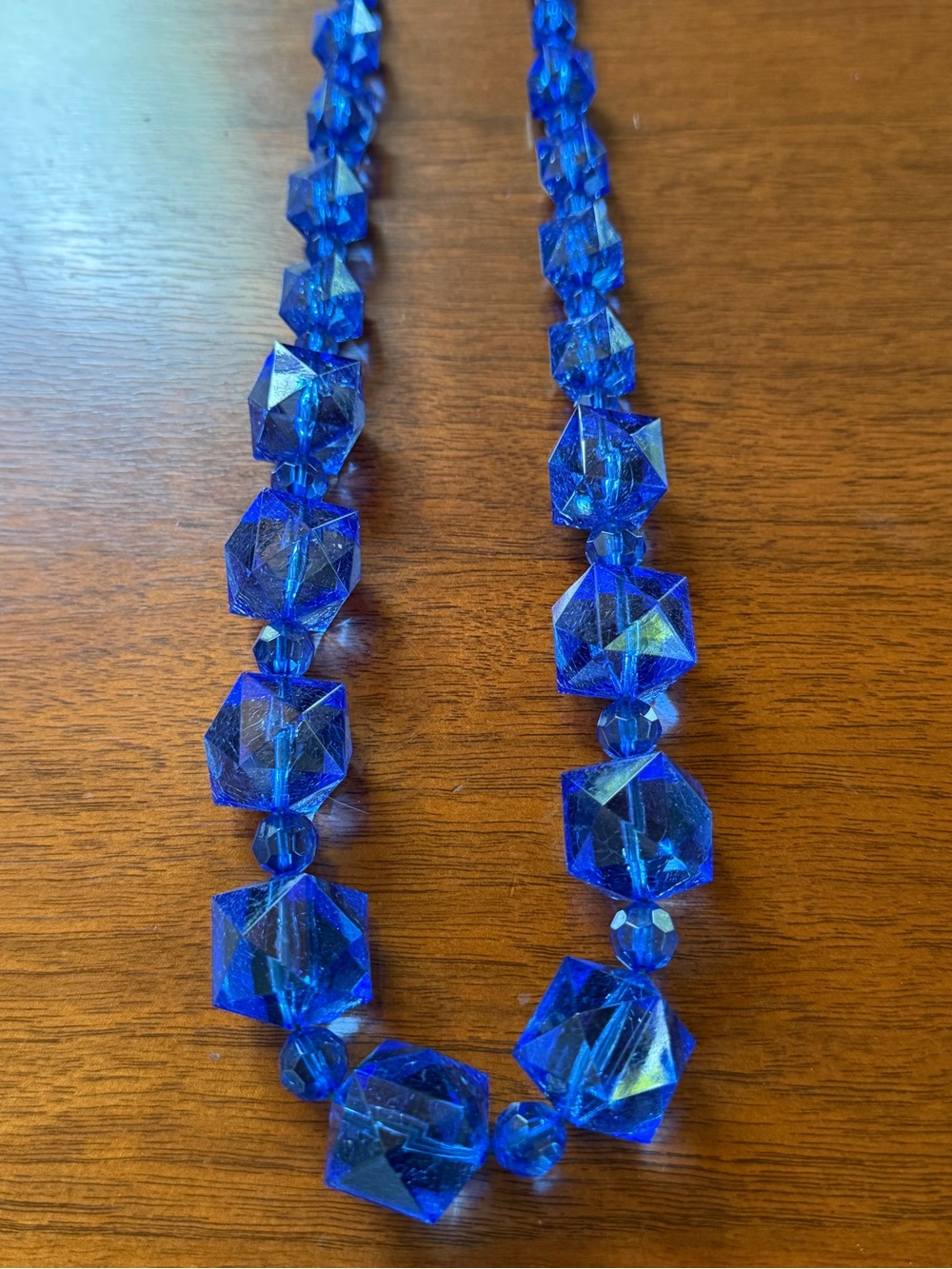 Faceted Blue Statement Beaded Necklace by Joan Rivers 18” - Picture 8 of 9